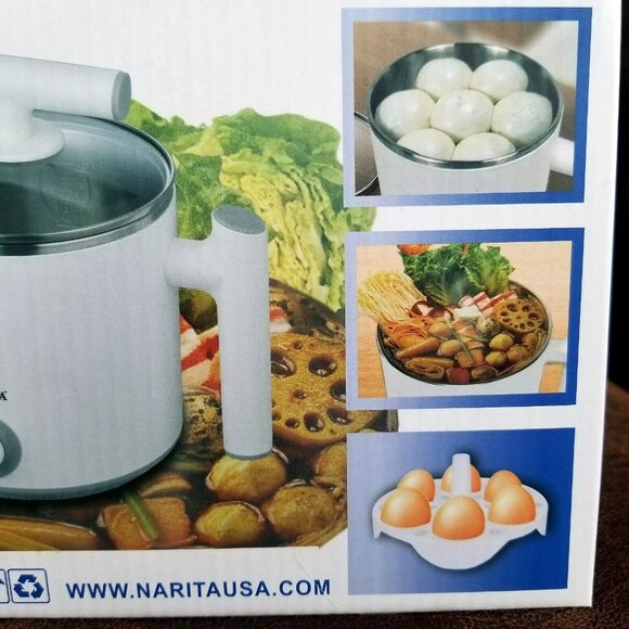 Narita Electric Stainless Steel Hotpot 1.2L Easy Boil Eggs Cook Soup Noodles And - Picture 5 of 15